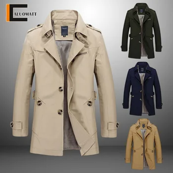 Пролет-есен мъжки нова бизнес дълго яке 2023, ежедневни яке-ветровка, мъжки тренч, мъжко модно палто
