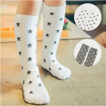 Сладки бебешки чорапи с изображение на мечка и животни, памучни чорапи до коляното, дълги гамаши, сладки чорапи с лисици ръка за момчета и момичета, детски чорапи 0-6 години