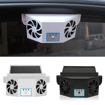 Слънчева/USB двойно зареждане на авто вентилатор за охлаждане на отработени газове, по-хладен въздух, климатик, Вентилатори, радиатори, аксесоари за автомобили
