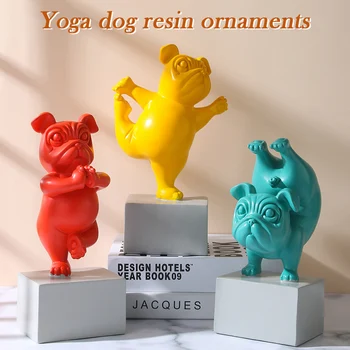 Статуетка на куче за йога Декор на Сладки Творчески Занаяти Украшение Аксесоари за Спалня Хол SEC88
