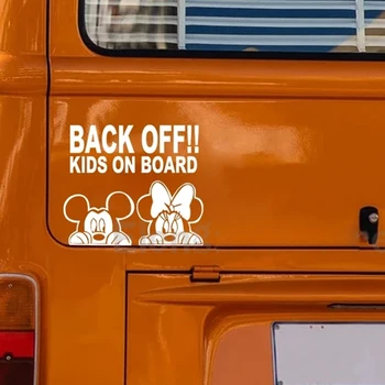 Стикер с бебе на борда на превозното средство, винилови стикери с Мики и Мини Маус, украса на бронята прозореца на колата и с анимационни герой