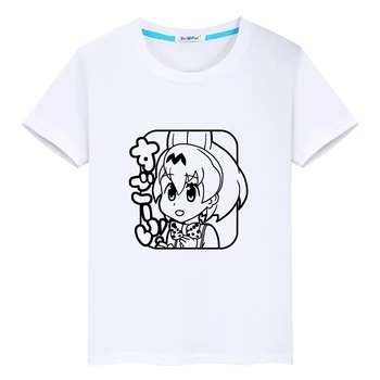 Тениска с принтом аниме Kemono Friends Serval, тениска от 100% памук с къс ръкав и кръгло деколте, ежедневни тениски с анимационни герои Kawaii за момчета и момичета