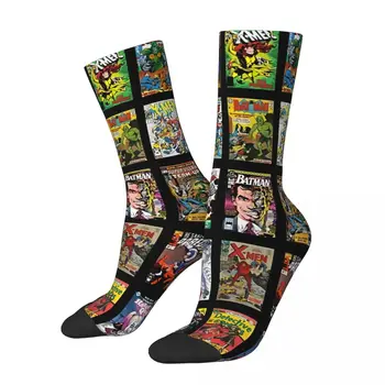 Хип-хоп, ретро Зли злодеи Луди мъжки чорапи Супергерои Унисекс стил на Улицата с принтом забавни чорапи Happy Crew Подарък за момчета