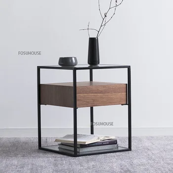 Ъглово бюро Nordic Edge Креативна мебели за хола Малка масичка за кафе, Модерен прост нощни стъклена масичка за спални