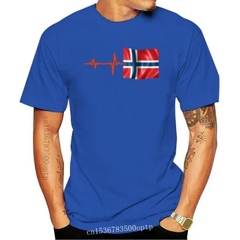 Heartbeat Flag Norway Gift Създаване на Normal Мъжки Унисекс Класическа Страхотна Тениска S 3Xl Тениска За Мъже Евтини Продажба 033370